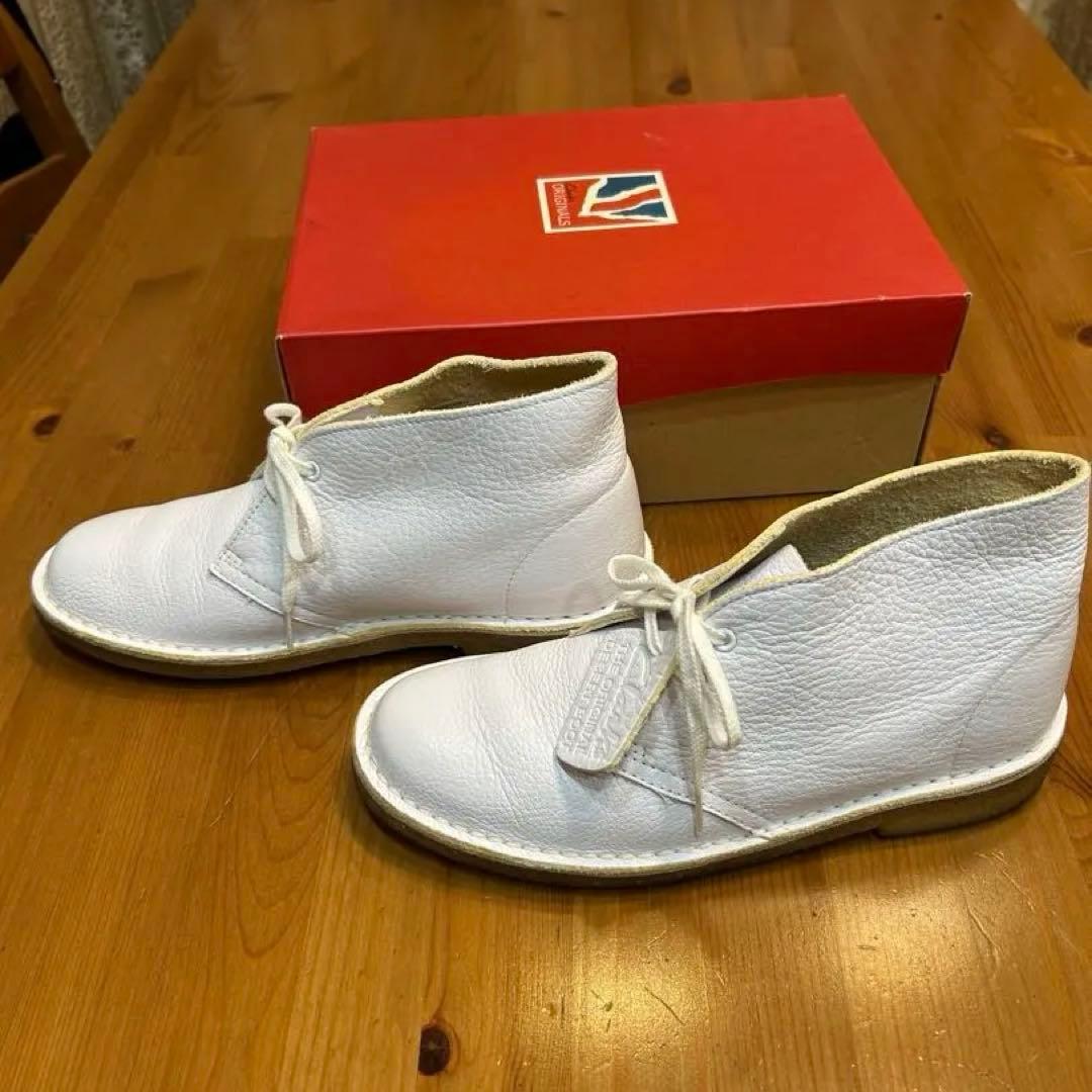 【超美品】Clarks Desert Boot デザートブーツホワイトUS6.5