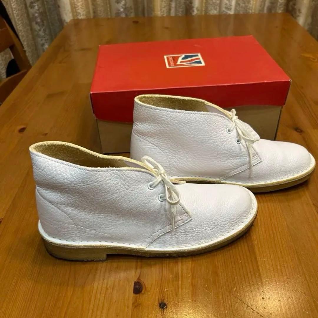 【超美品】Clarks Desert Boot デザートブーツホワイトUS6.5