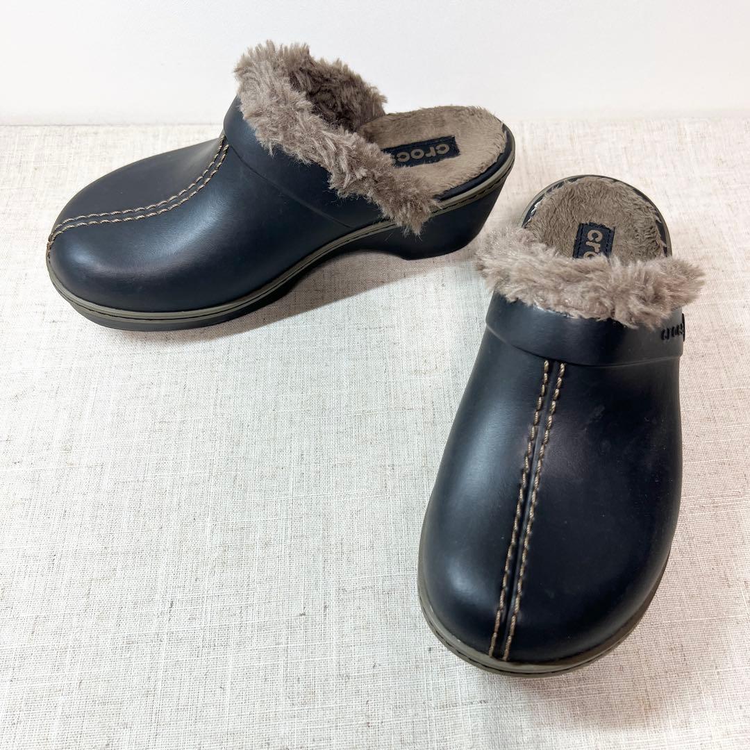美品★Crocs クロックス サボサンダル コブラー ボア付き 人気 22cm
