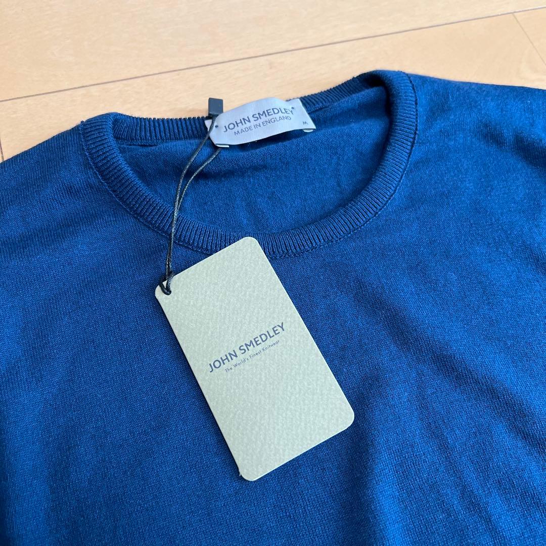 JOHN SMEDLEY インディゴ クルーネックニット
