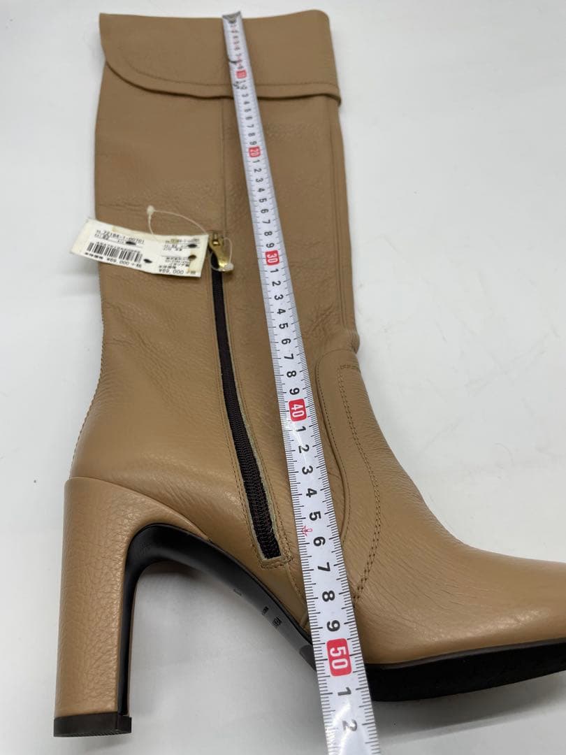 美品 Fabiani イタリア製 羊革 ロングブーツ 38 24cm ベージュ