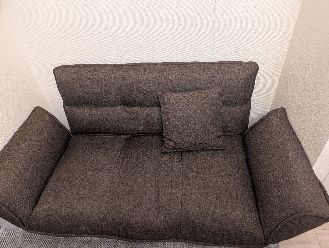 【11/21まで出品】ニトリ 【日本製】2人掛けコンパクトカウチソファ (BR)