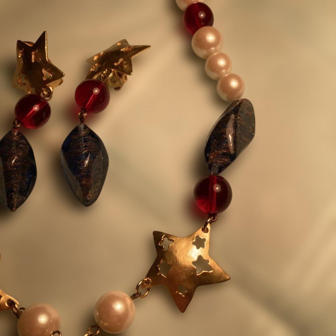 KENZO 月と星のデザイン ネックレス イヤリングセット　（63）