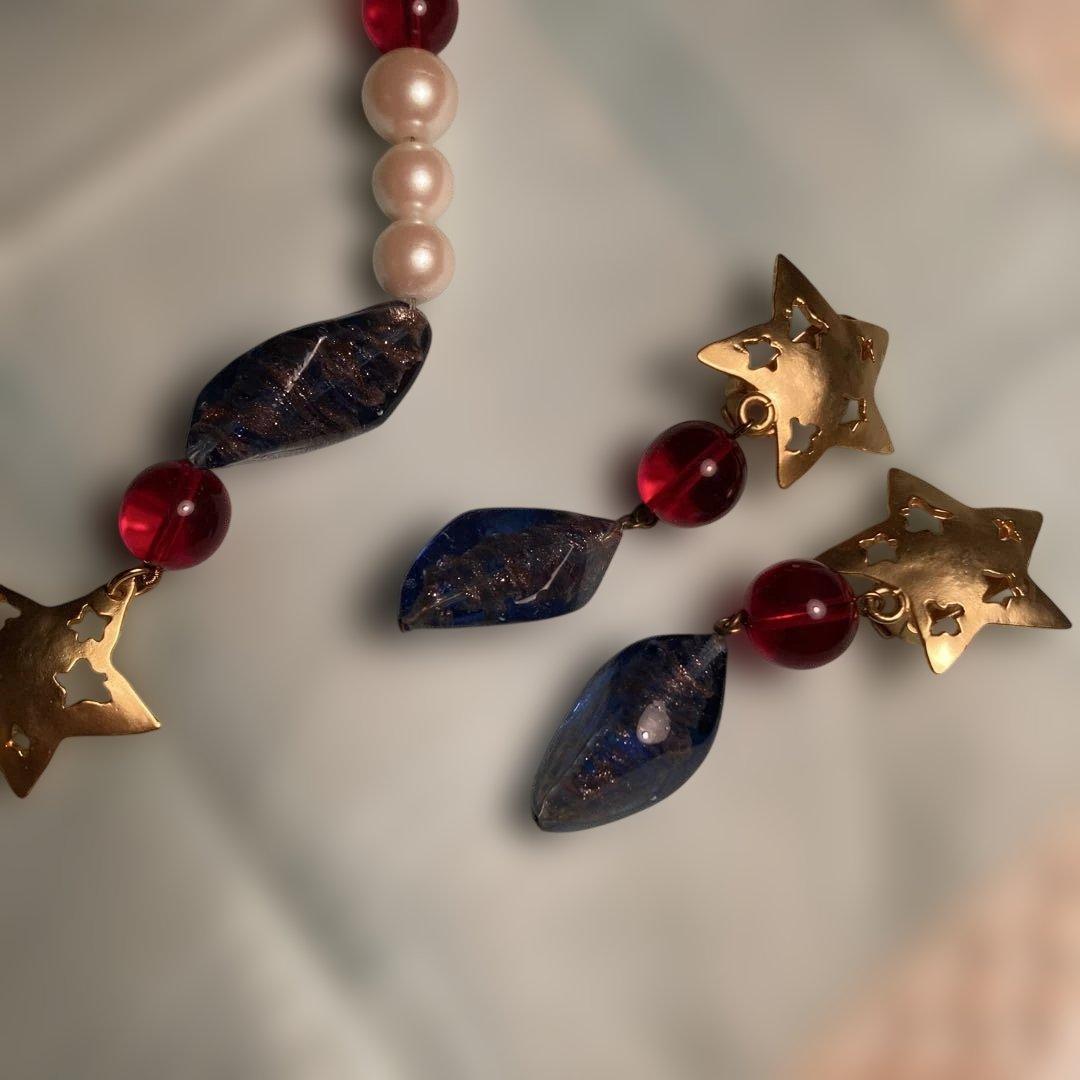 KENZO 月と星のデザイン ネックレス イヤリングセット　（63）