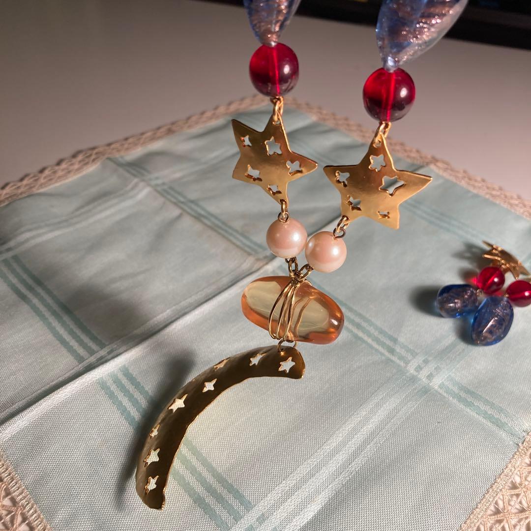 KENZO 月と星のデザイン ネックレス イヤリングセット　（63）