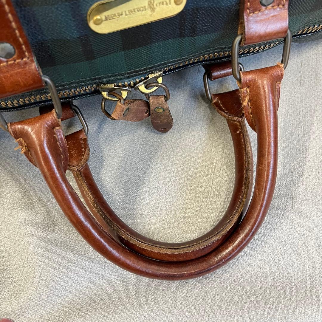 【H】希少✨ポロ ラルフローレン　ボストンバック　大容量　チェック柄