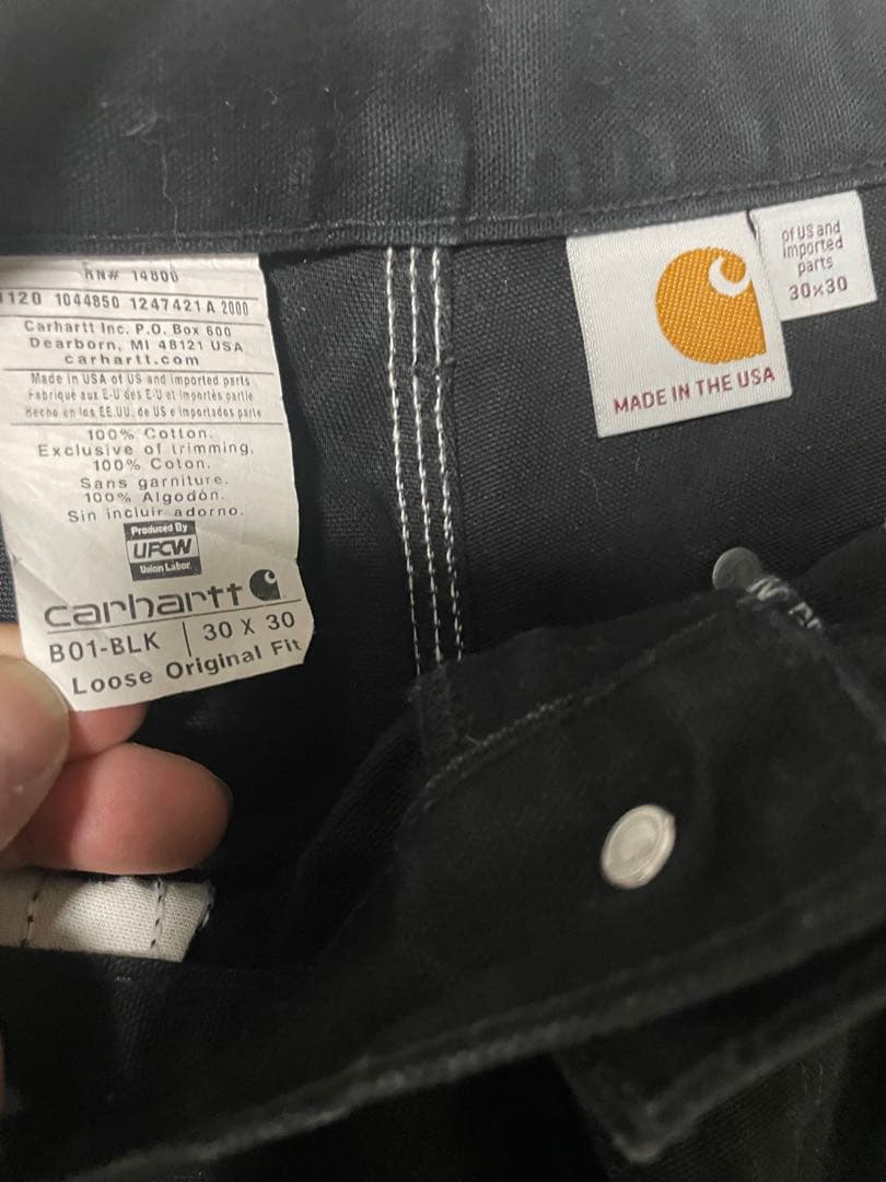 Carhartt B01-BLK ダブルニー　30x30 USA製