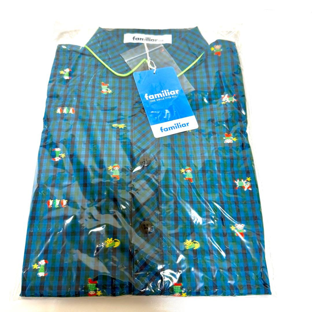 【新品SALE中！】ファミリア 長袖 シャツ 110 ブラウス 青系 チェック