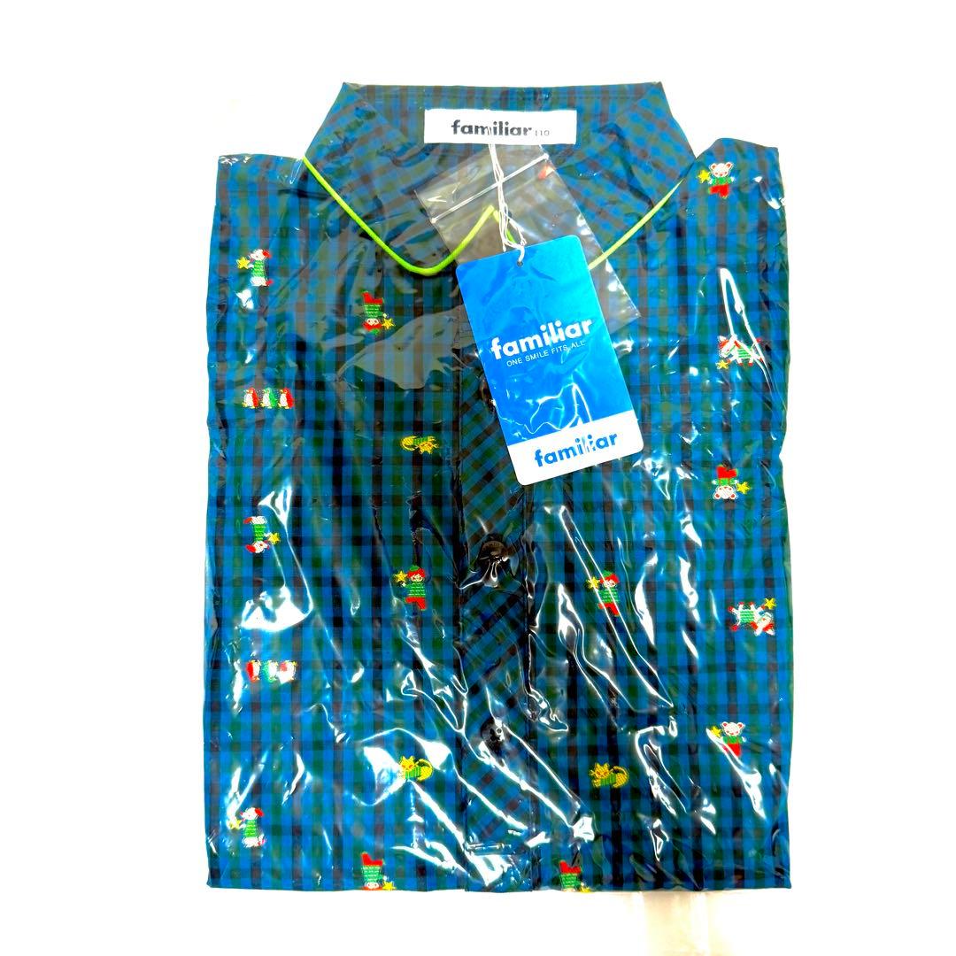 【新品SALE中！】ファミリア 長袖 シャツ 110 ブラウス 青系 チェック