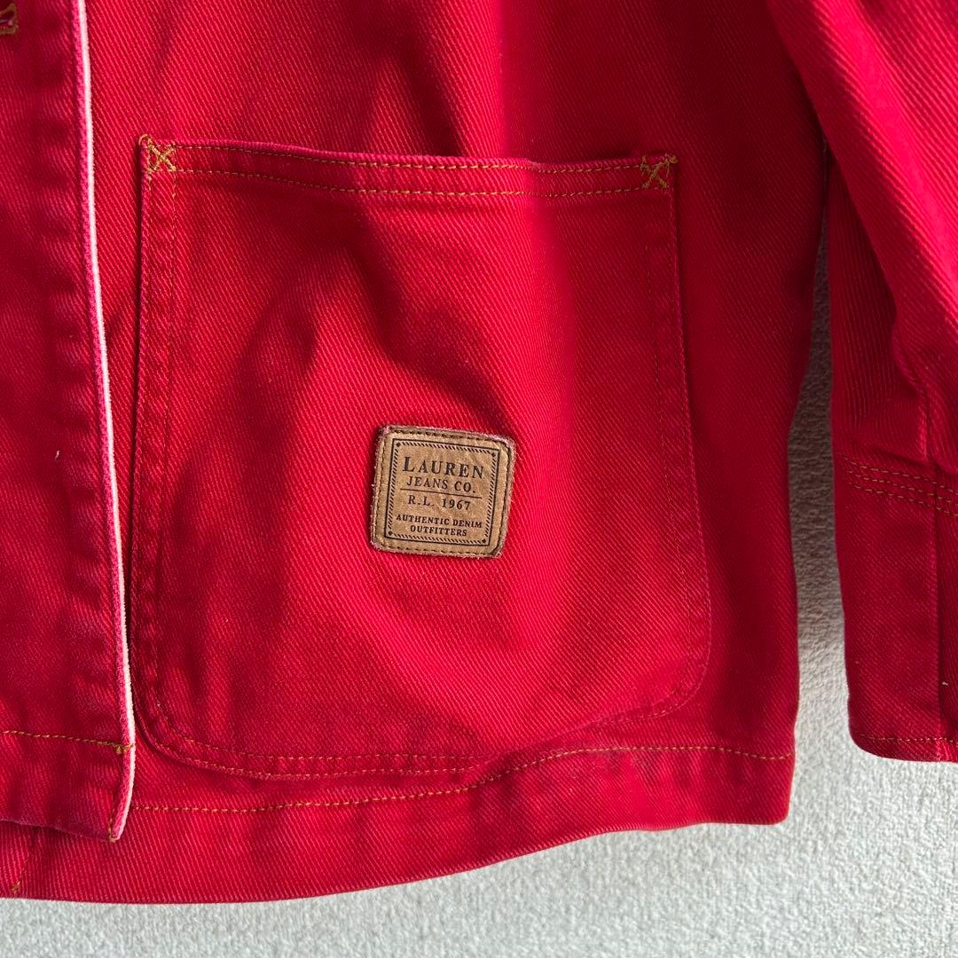 【美品】LAUREN JEANS Co. ラルフローレン　カバーオール　赤　M