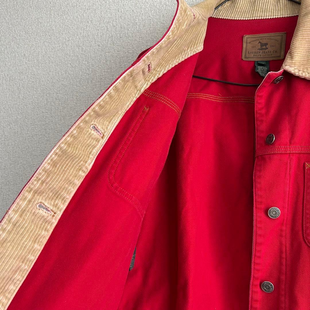 【美品】LAUREN JEANS Co. ラルフローレン　カバーオール　赤　M