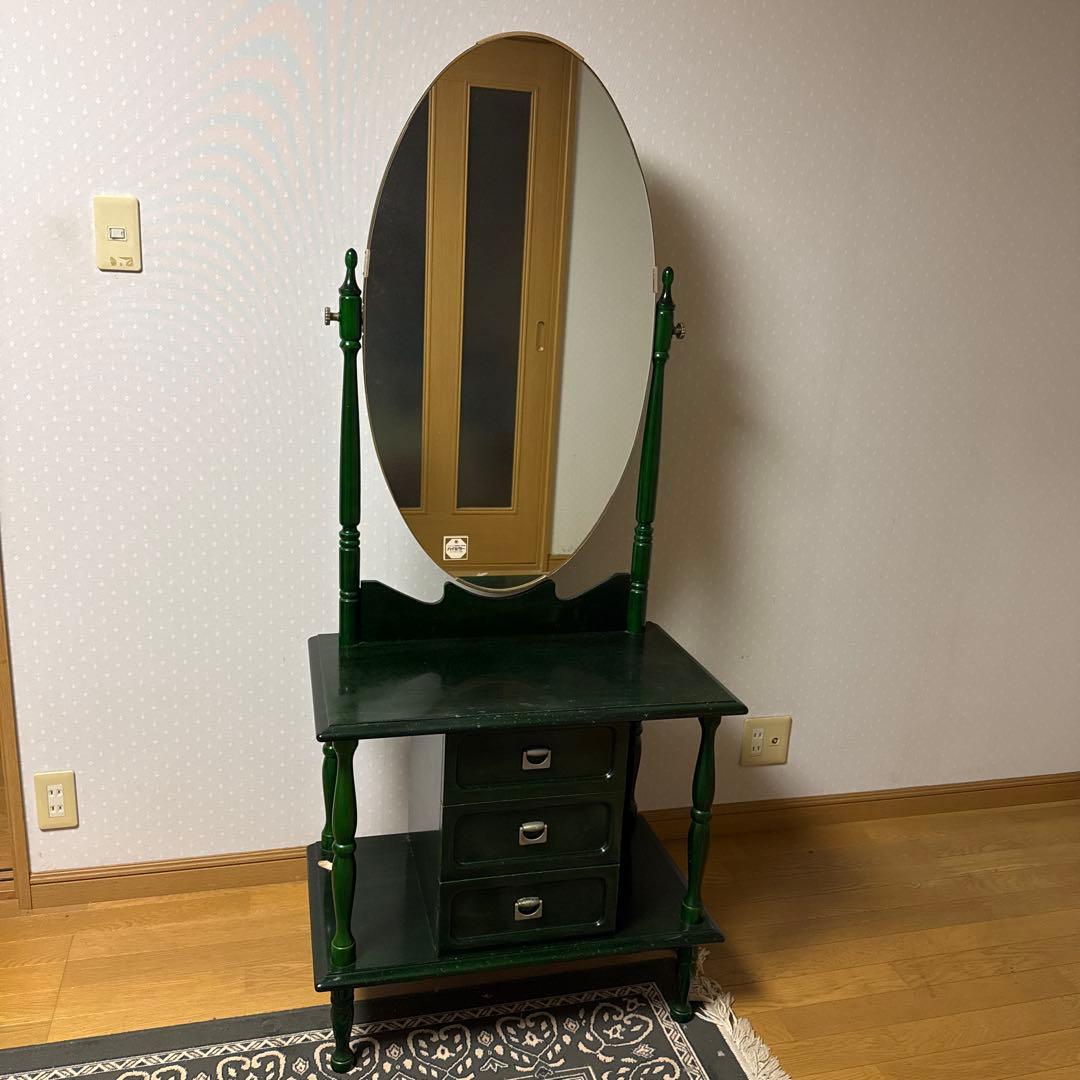 【ぐらつきなし ❗️】アンティーク 昭和レトロ 木製 ドレッサー 鏡台