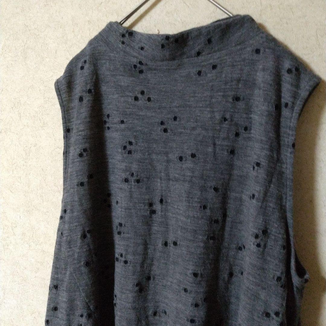 美品　慈雨　ウール　チュニック　ワンピース グレー 　L　センソユニコ