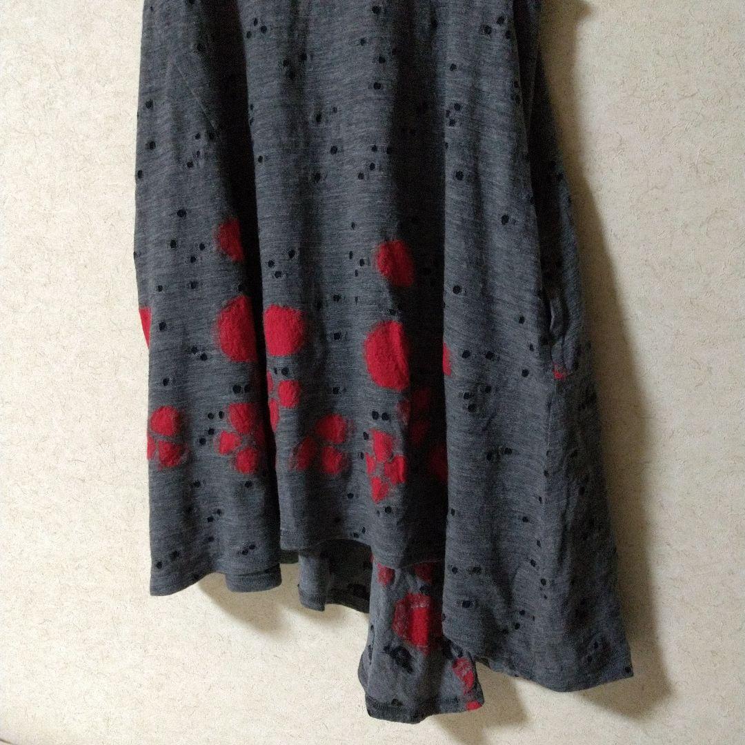 美品　慈雨　ウール　チュニック　ワンピース グレー 　L　センソユニコ