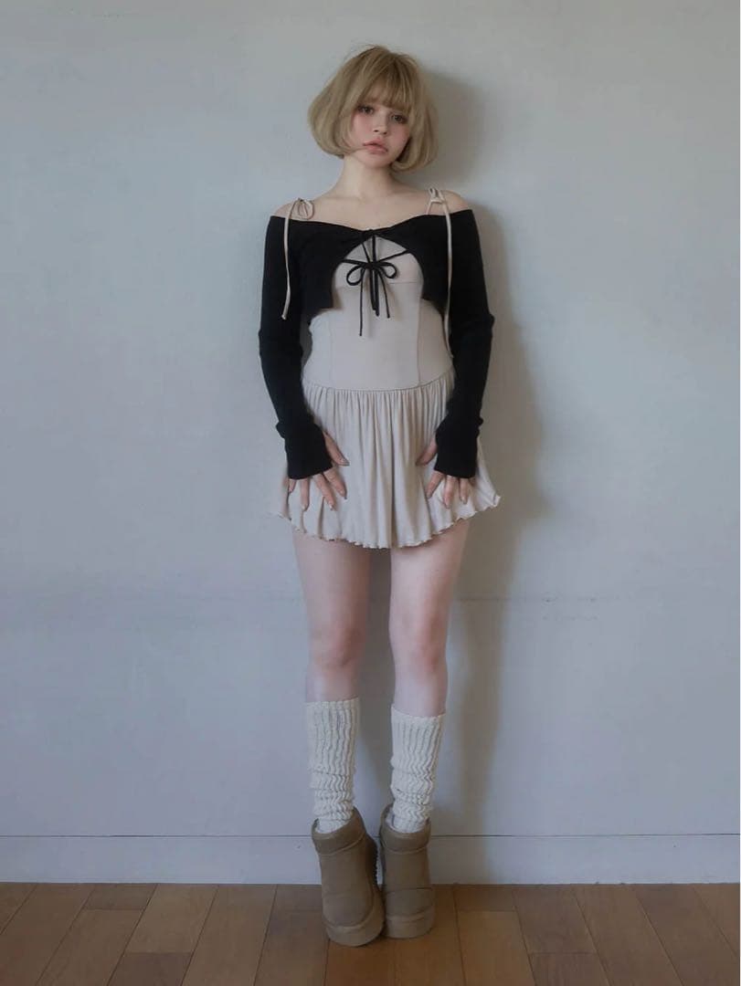 andmary Nei knit set flare dress 新品タグ付き
