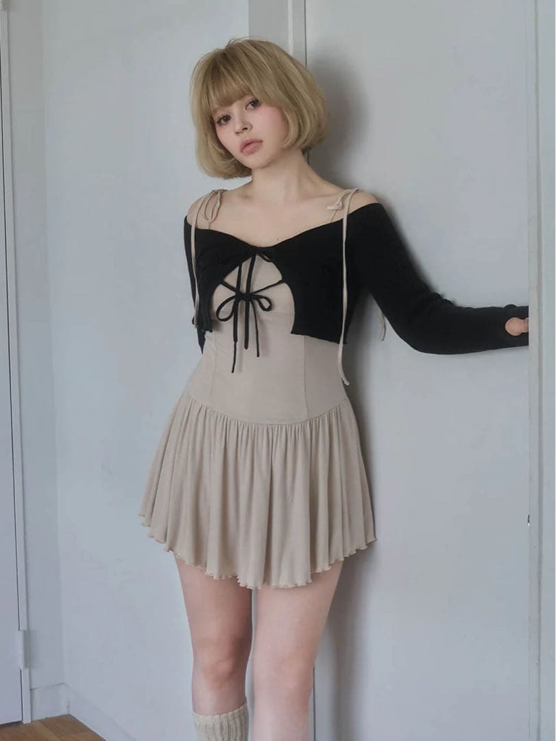 andmary Nei knit set flare dress 新品タグ付き