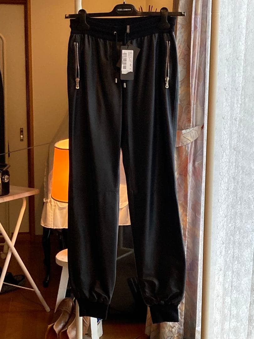 DOLCHE&GABBANA新品タグ付BLACKレザージョガーパンツmen's可