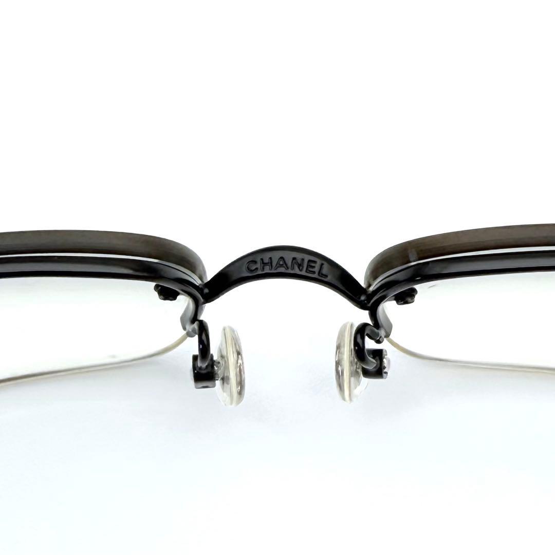 【良品】CHANEL シャネル　ハーフリム　スクエア　サングラス　ココマーク