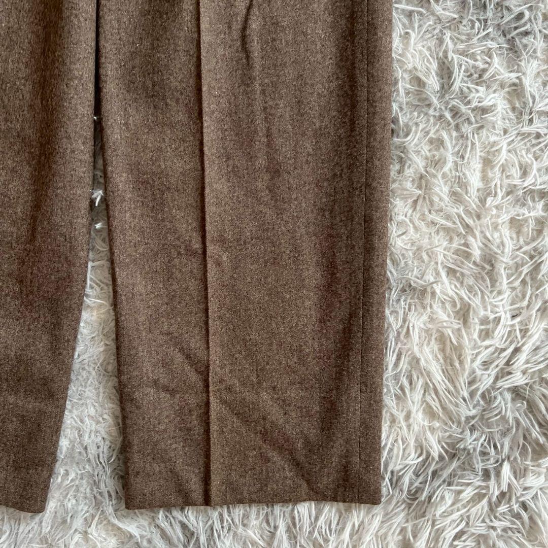 美品✨【クリスチャンディオール】ウール ブラウン タック入りスラックス S