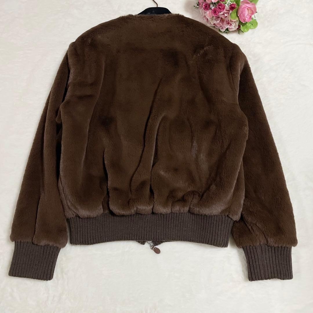 極美品● モラビト ボアジャケット ブルゾン ファー ブラウン 38