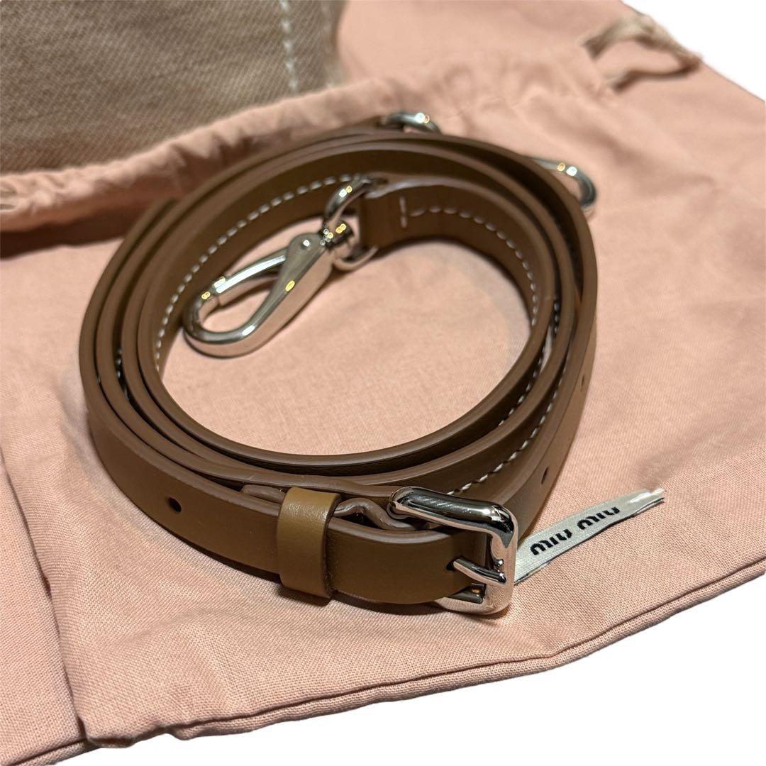 ミュウミュウ miumiu キャンバス トート ハンドバッグ ベージュ バッグ