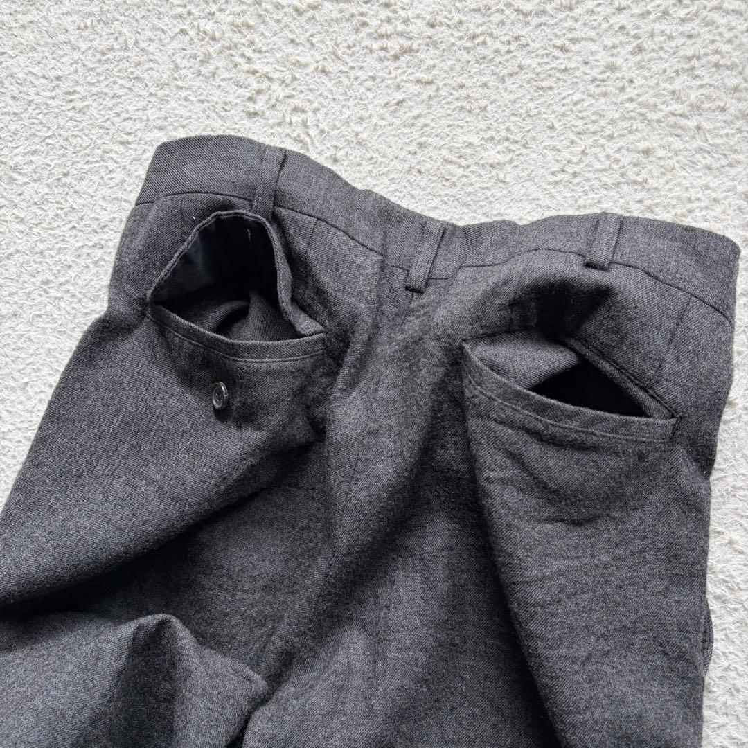 【美品】コムデギャルソンオム ウールパンツ 縮絨加工 グレー XS AD2013