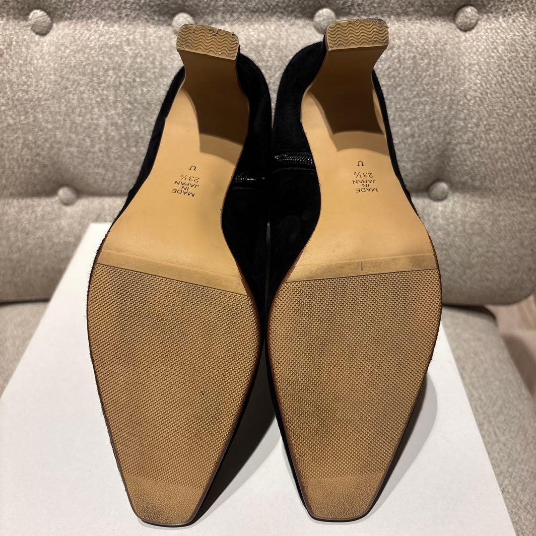 今季新作ダイアナ きれいめシンプルショートブーツ 23.5 黒スエード