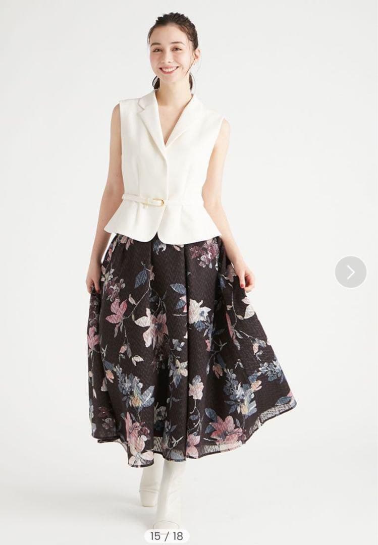 CELFORD 新品未使用　ベルト付きペプラムショートジレ　セルフォード　MIX