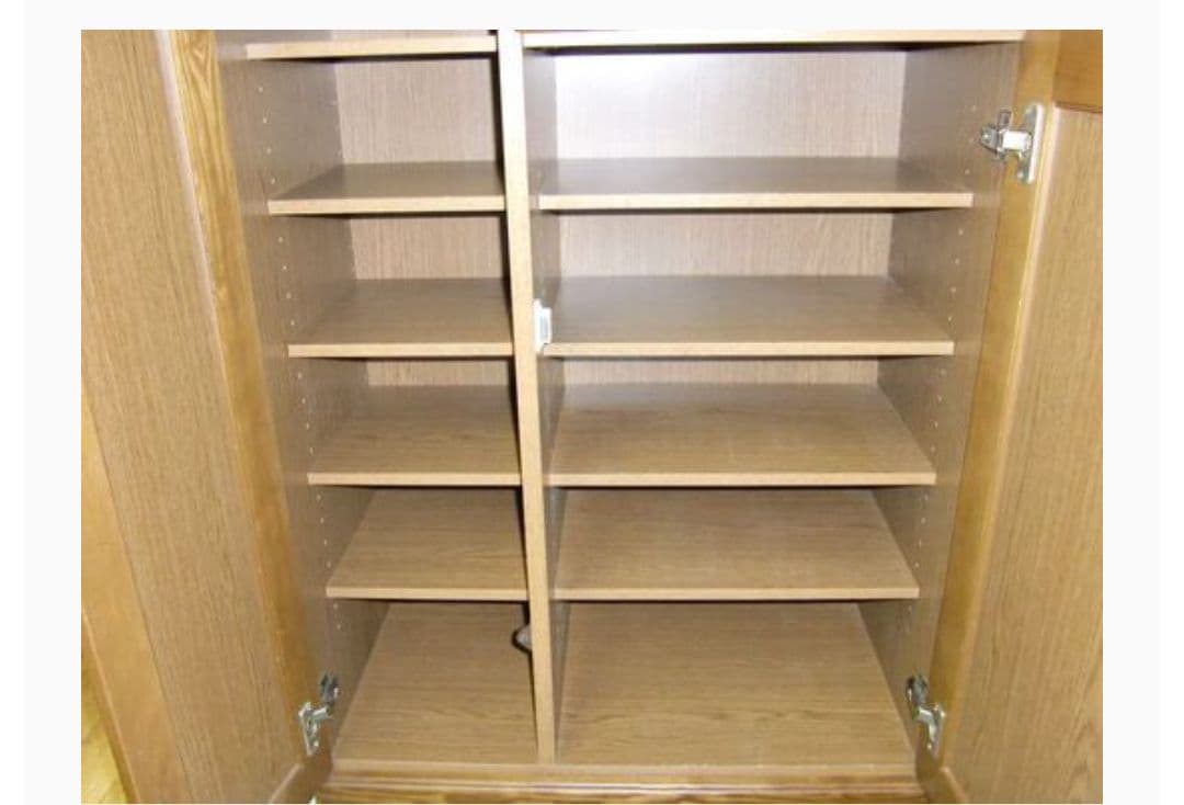 木目調靴箱 ミラー付き 収納力抜群