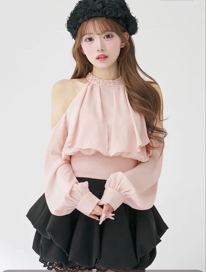 darich パールネックアメスリブラウス