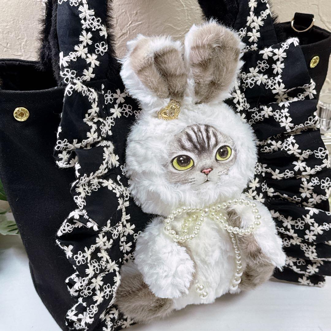 ゆ*ら様 コヤンイサムチョン♡訳あり！さば猫ちゃんの形が変わる帆布＆フリルトート