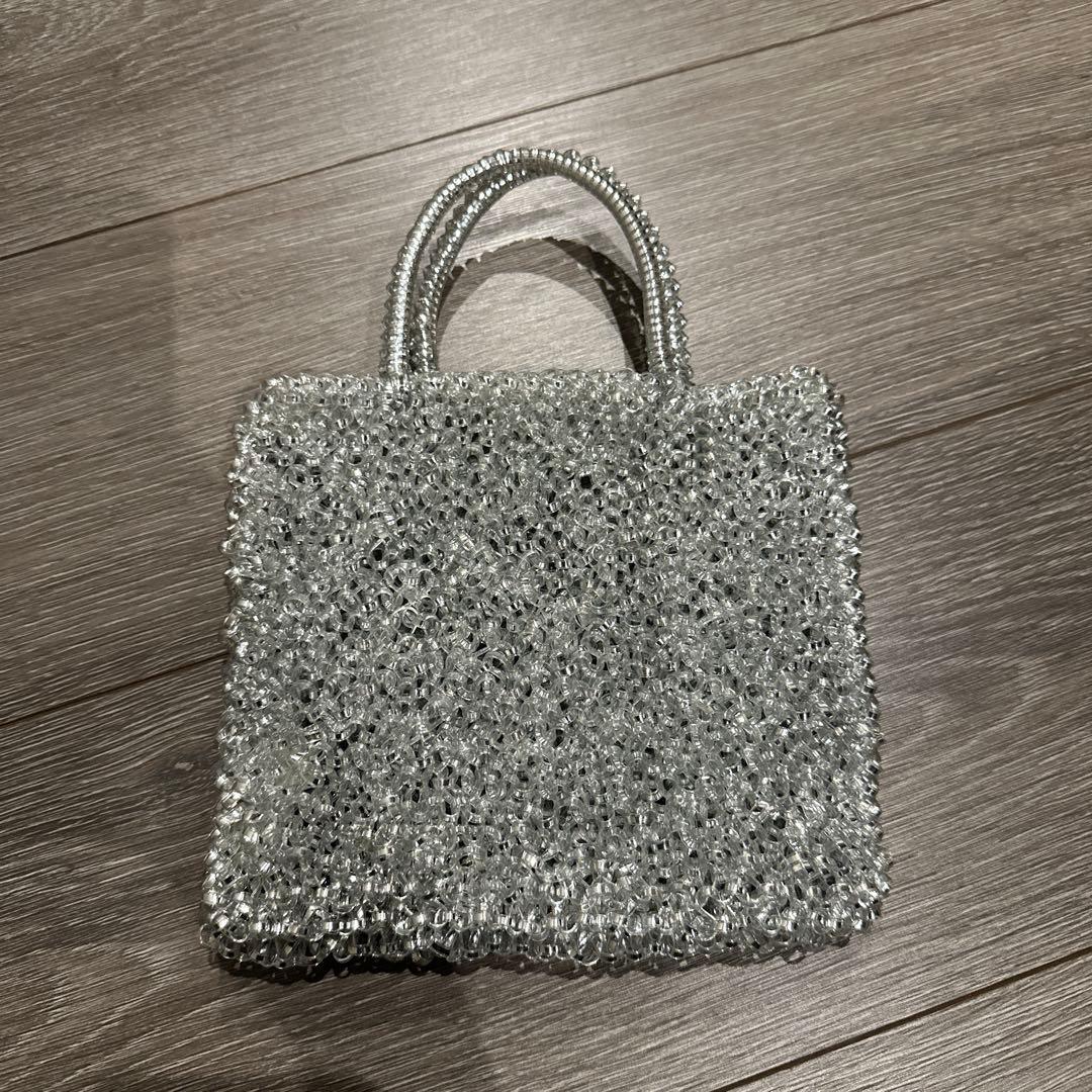シルバー ビーズ パーティーバッグ