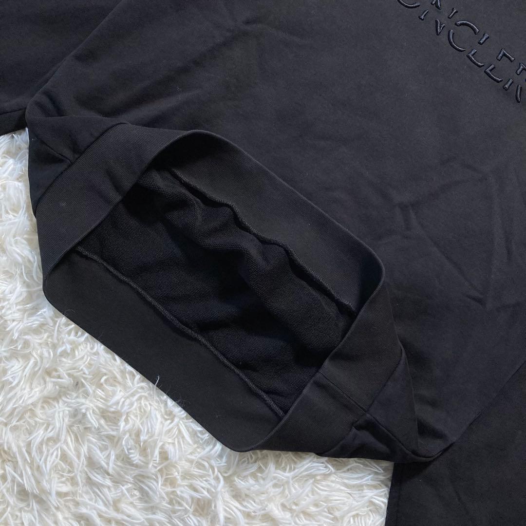 極美品 MONCLER モンクレール ラバーロゴ トレーナー ブラックL