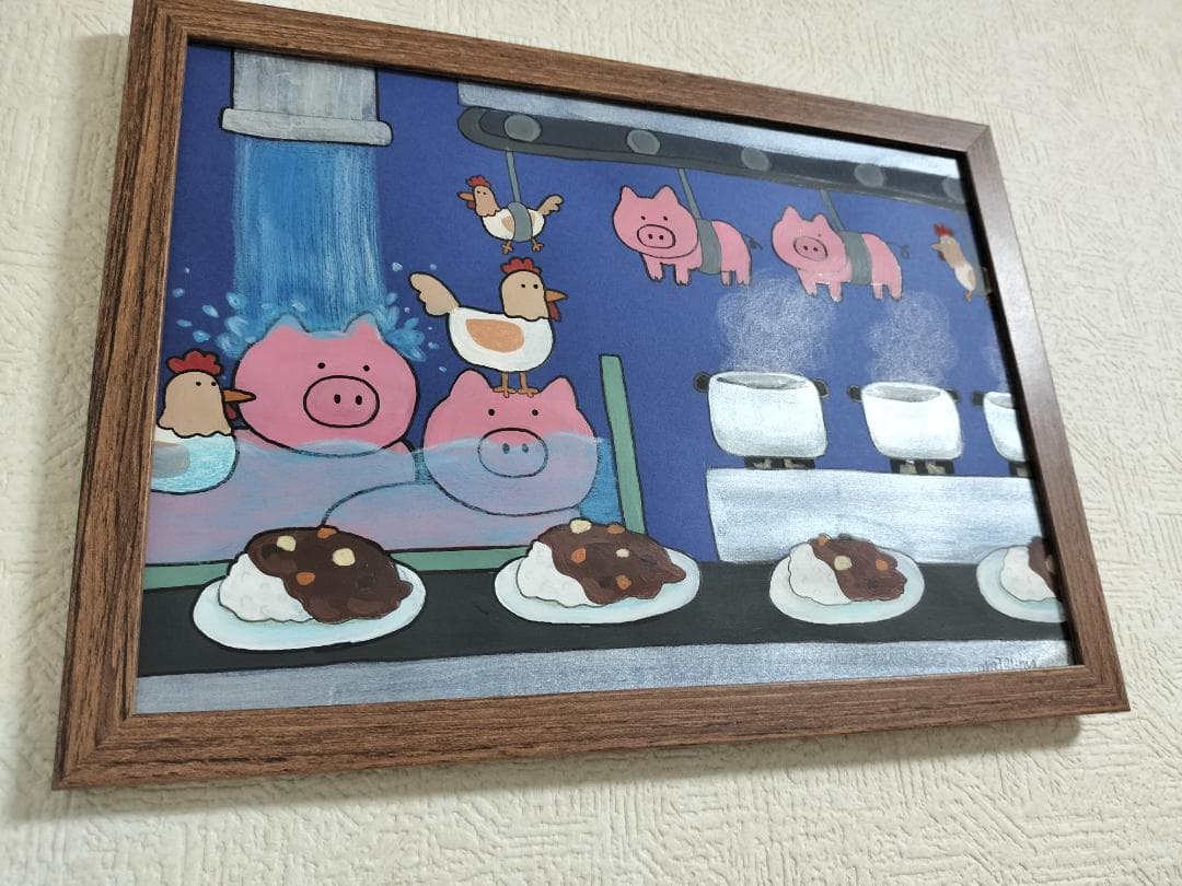 「残酷なかわいい工場2」アクリル画