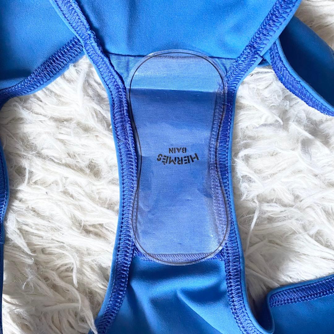 新品・未使用■エルメス　セリエデザイン　スイムウエア　水着　パッド付　青　36