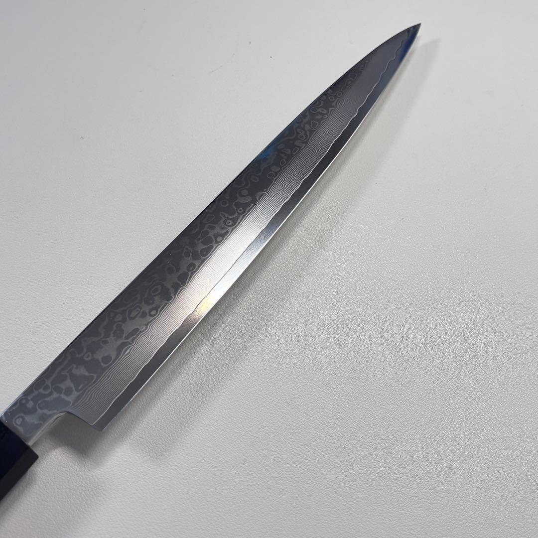 240mm 柳刃包丁 墨流しダマスカス黒檀八角柄　刺身包丁 和包丁︐