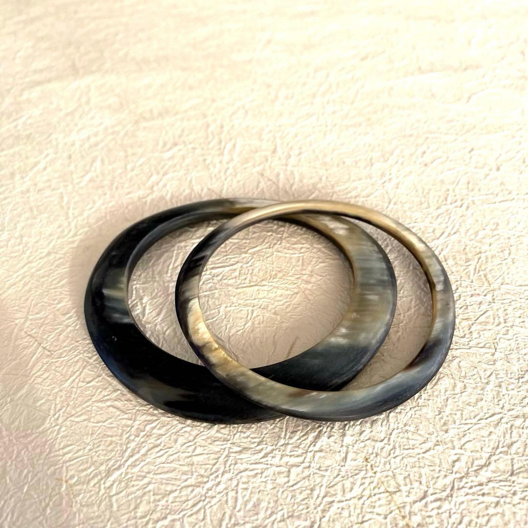 CATH・Sキャッツ　ホーンバングル2本セット　重ねづけ　ダークグレー