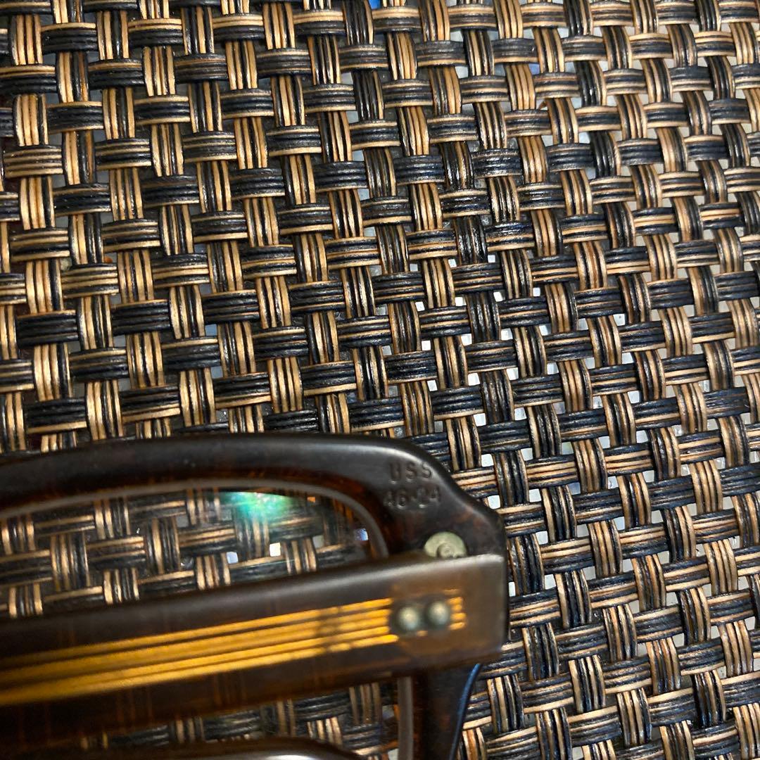 フレンチビンテージフレームブラウン プラスチック メガネ US 6-23