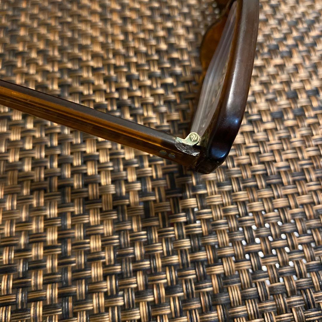 フレンチビンテージフレームブラウン プラスチック メガネ US 6-23