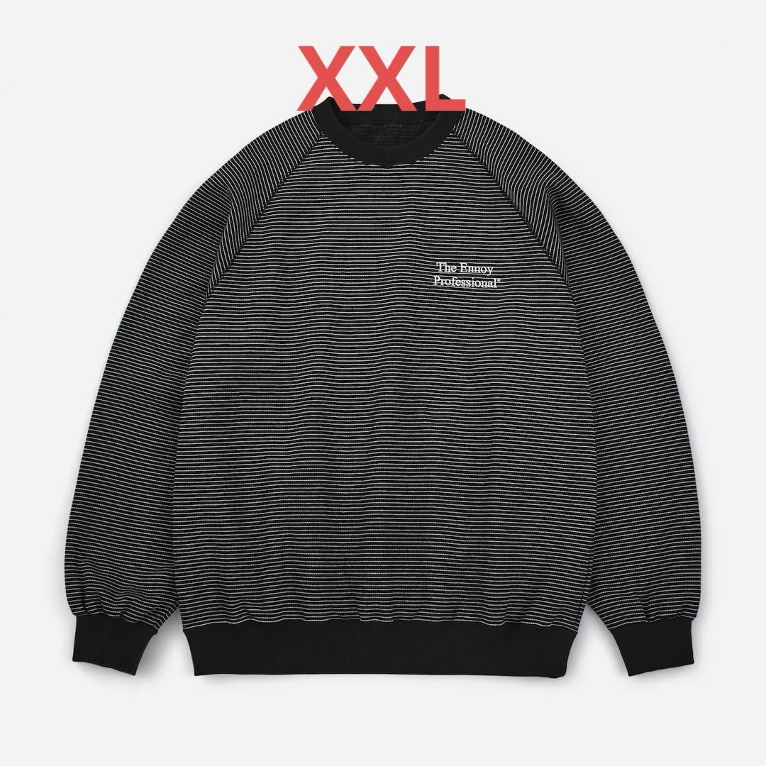 【25FW】ENNOY BORDER CREW NECK SWEAT BLACK