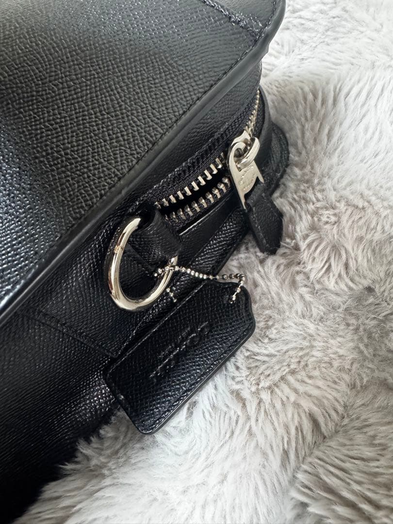 【新品】COACH レザービジネスバッククロスグレイン