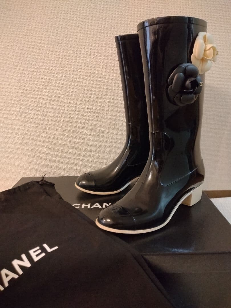 ☆お値引き中☆　美品　シャネル　カメリア　レインブーツ　37　CHANEL