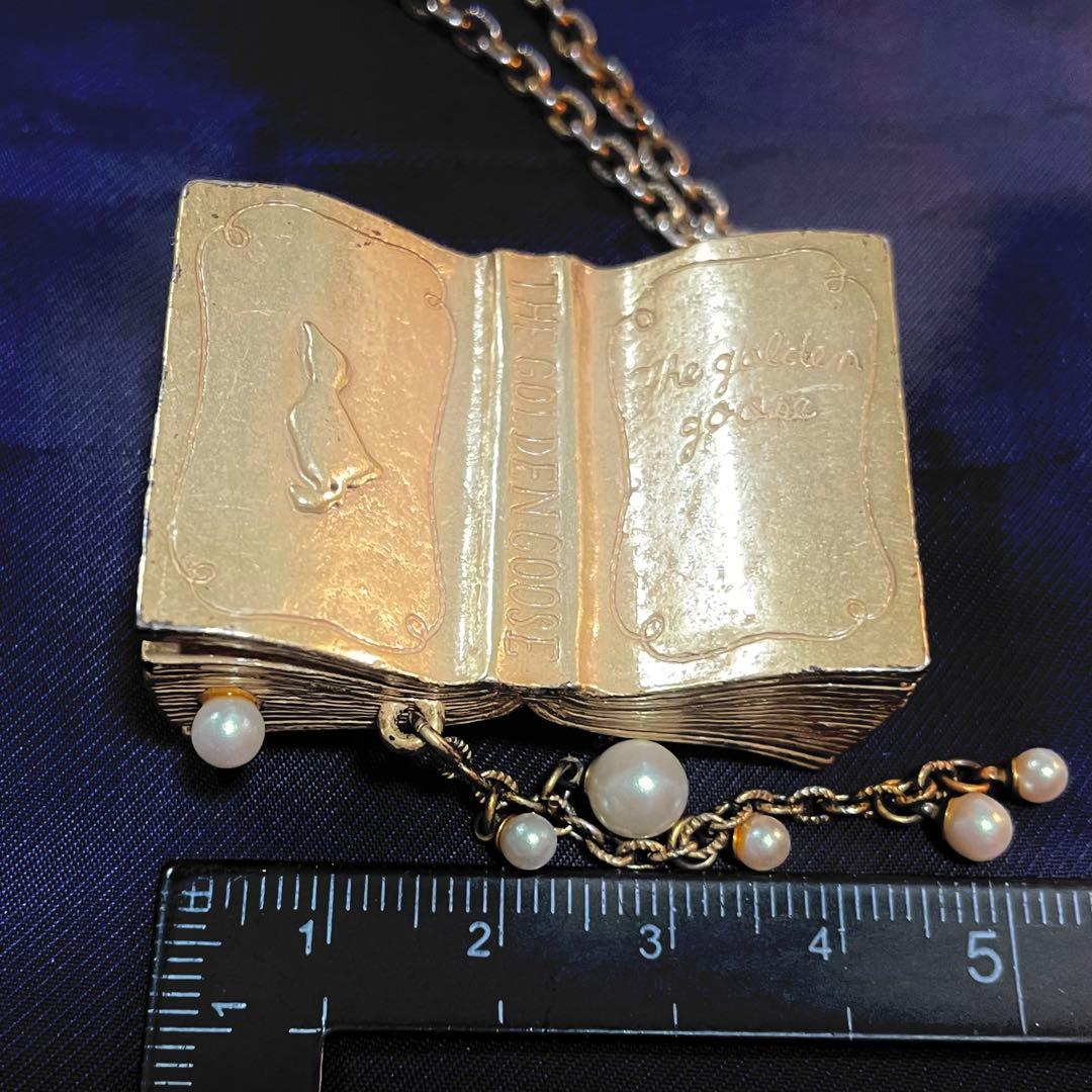 ジェーンマープル 本型ペンダント ネックレス パール付き