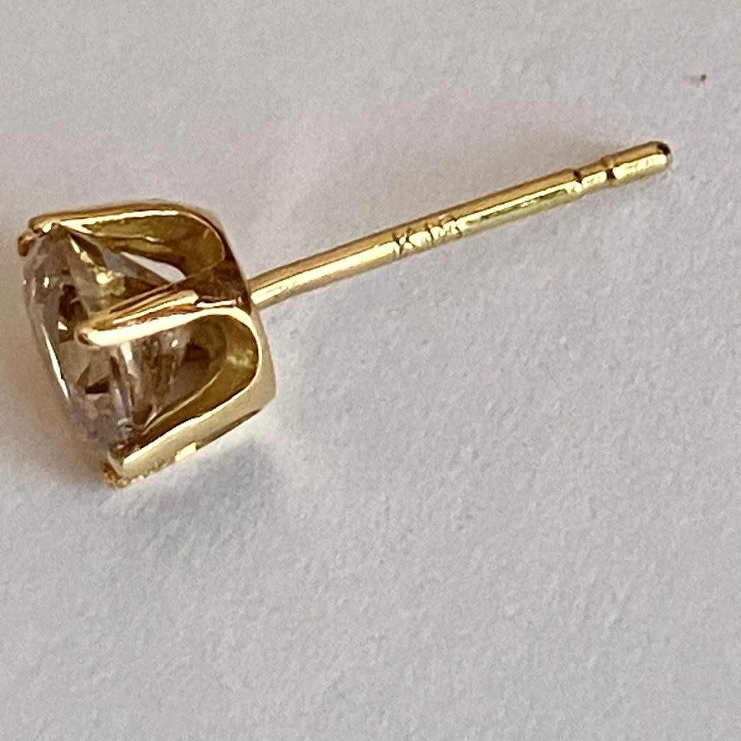 0.5ct ブラウンダイヤモンド ピアス K18 一粒ジュエリー 18金