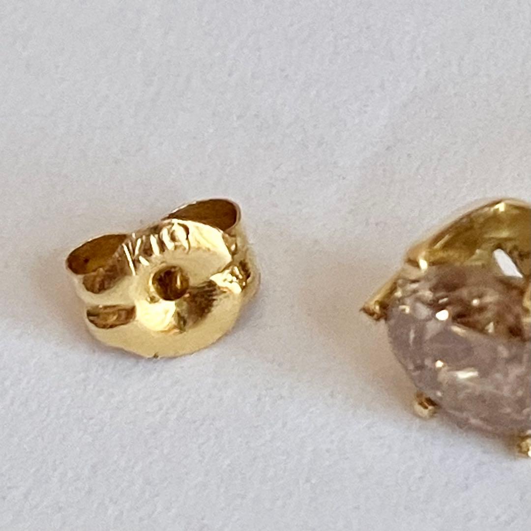 0.5ct ブラウンダイヤモンド ピアス K18 一粒ジュエリー 18金