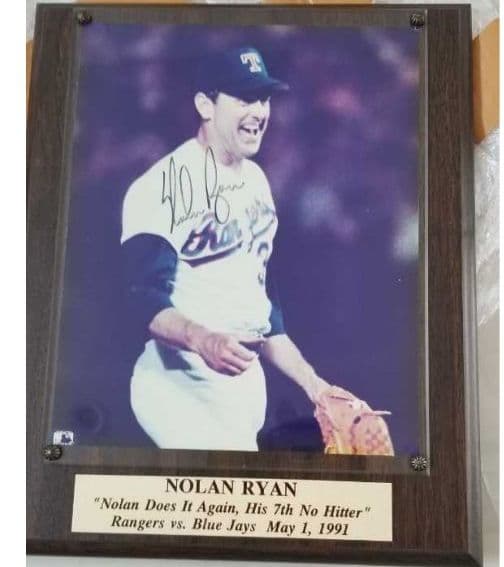 ノーラン・ライアン、直筆サイン入、フォトフレーム、MLB公式商品。MLB証明刻印