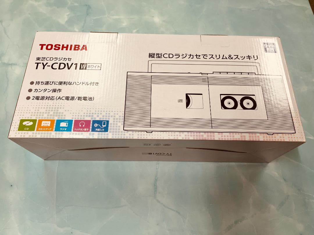 【新品】東芝 CDラジオカセットレコーダー TY-CDV1 W