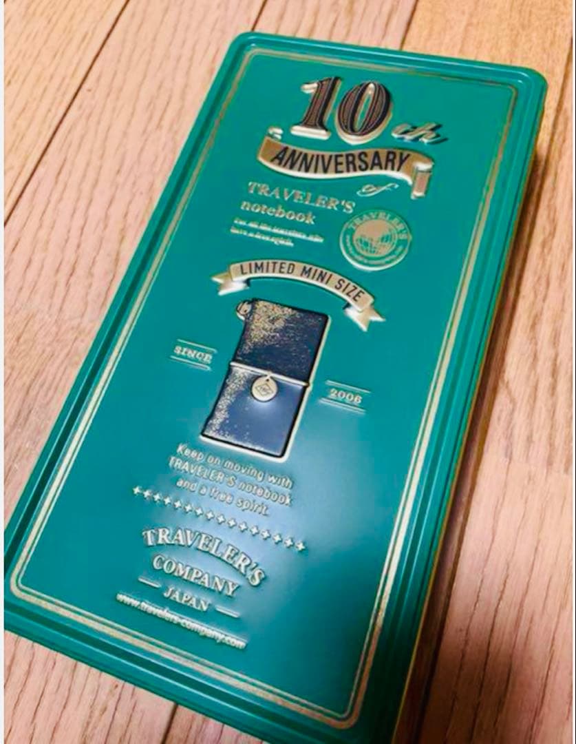 ★新品未使用★トラベラーズノート ミニ《10周年缶》セット グリーン缶／ノート黒