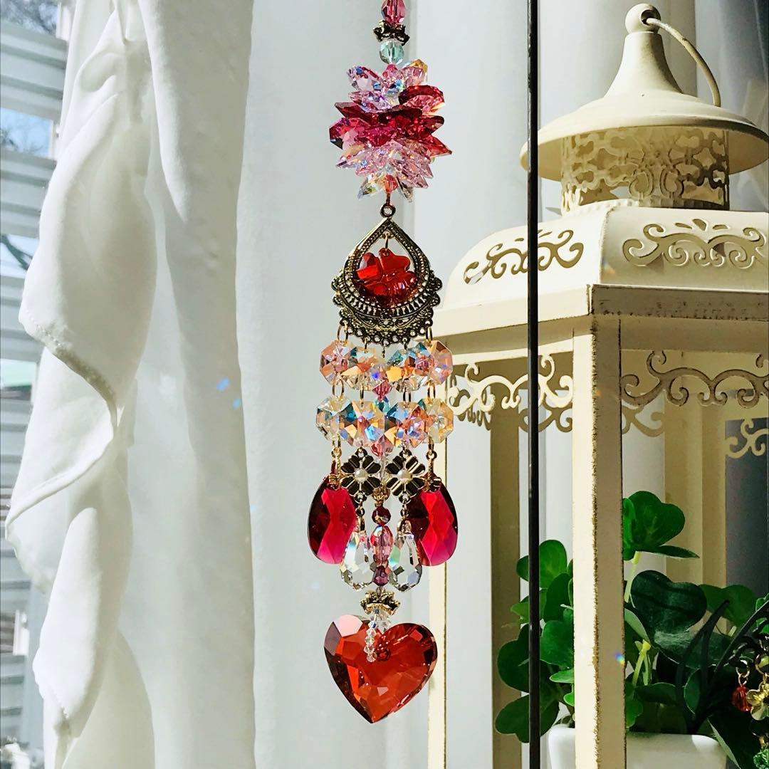 トゥルーリーインラブハート36ミリ✩レッドSWAROVSKIサンキャッチャー