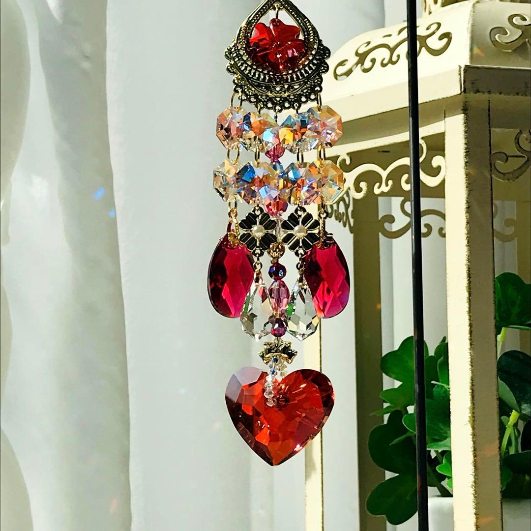 トゥルーリーインラブハート36ミリ✩レッドSWAROVSKIサンキャッチャー